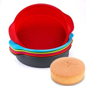 6 Color Silicone Non Stick Cake Bakeware Food Grade Easy-To-Clean Non-Toxic